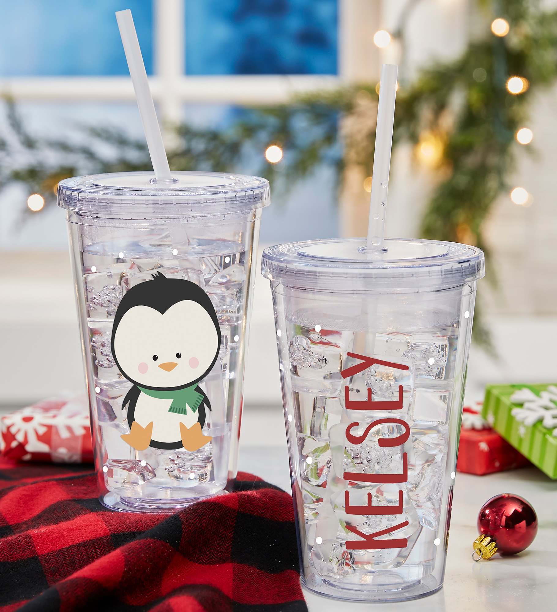 Holly Jolly Characters Personalized 17 oz. Insulated Acrylic Tumbler